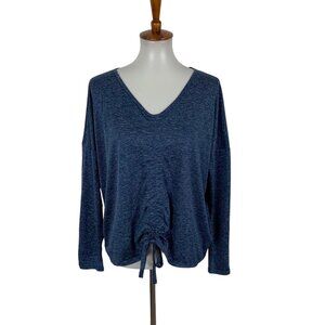 Z by Zella Blue Activewear Top Large Long Sleeve Workout Gym Yoga Casual
